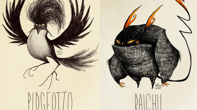 Los personajes de Pokemon desde la visión de Tim Burton.