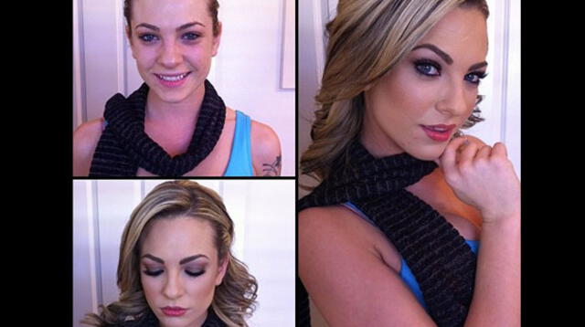 Vea a las actrices porno antes y después del maquillaje.