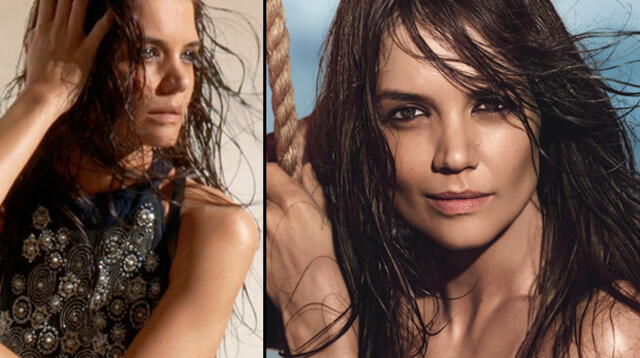 Katie Holmes muestra su belleza en edición de abril de la revista Allure.