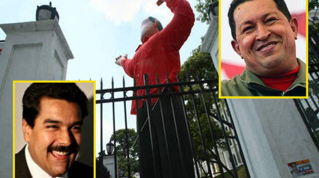 Muñecos inflables de Hugo Chávez decoran varias zonas de Caracas, haciendo campaña para Nicolás Maduro.