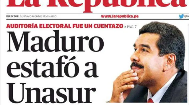 Portada de La República.