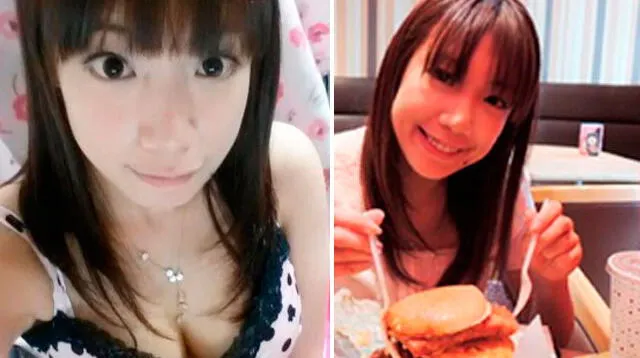 Modelo japonesa asegura que comer hamburguesas hizo crecer su busto.