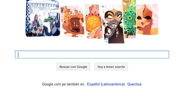 Google crea doodle en homenaje a Antoni Gaudí.