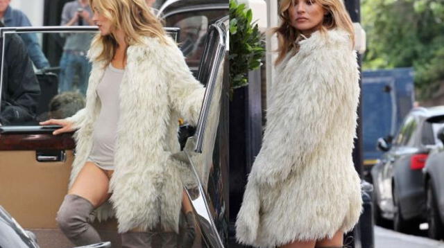 Kate Moss graba comercial en Londres sin ropa interior