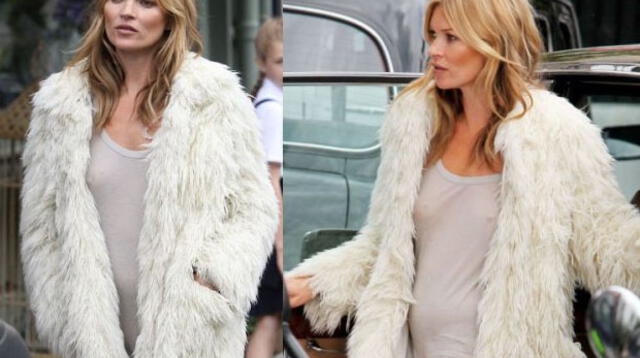 Kate Moss graba comercial en Londres sin ropa interior