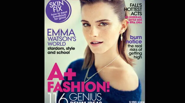 Emma Watson deslumbra en nueva edición de revista Teen Vogue