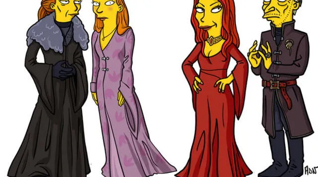 Personajes de Game of Thrones, dibujados al estilo Los Simpson