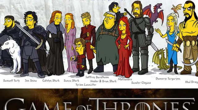 Personajes de Game of Thrones fueron dibujados al estilo Los Simpson