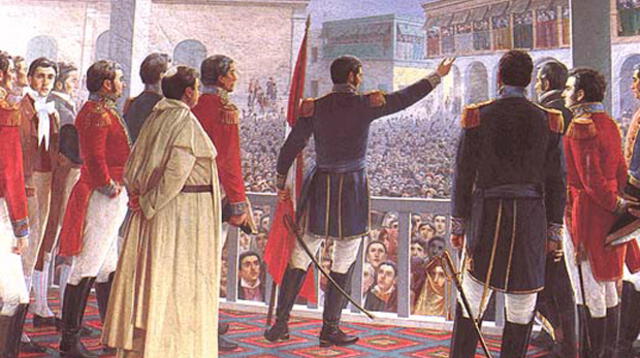 El 28 de julio de 1821, a cargo de 4.500 hombres, logra ingresar a Lima y Proclamar la independencia del Perú. 