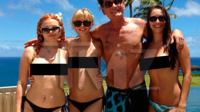 Charlie Sheen veranea con actrices porno.