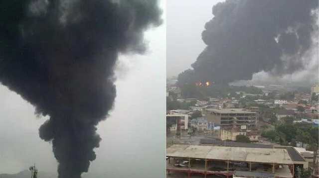 Refinería de Puerto La Cruz fue alcanzada por una rayo que provocó un incendio