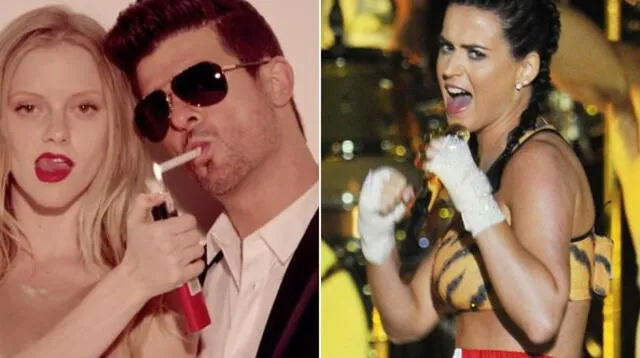 Katy Perry vence a Robin Thicke con single Roar.