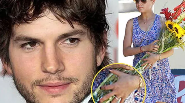 Mila Kunis luce sospechoso anillo y enciende rumores de boda con Ashton Kutcher.