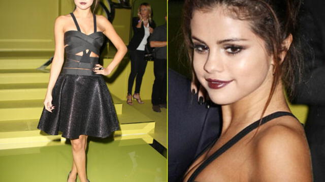 Selena Gomez luce deslumbrante de Versace Negro
