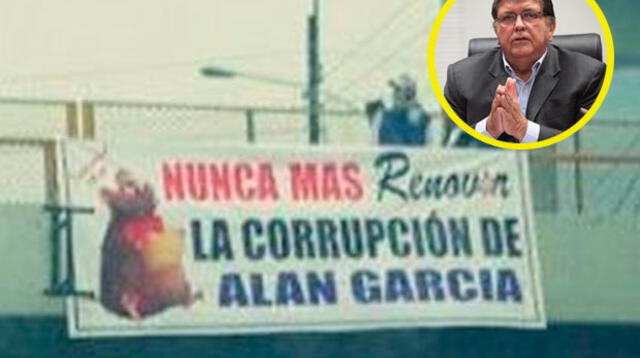 Aparecen pancartas en vía Expresa en contra de Alan García.
