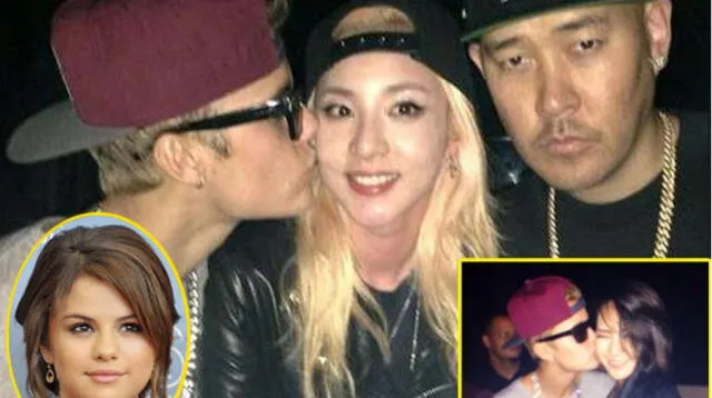 Justin Bieber besa a las cantantes coreanas Sandara Park y Lee Chaelin