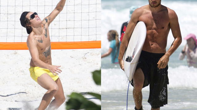 Harry Styles y Liam Payne disfrutando de un día en la playa