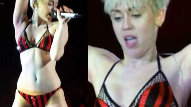 Miley Cyrus causa estupor al cantar en ropa interior durante concierto