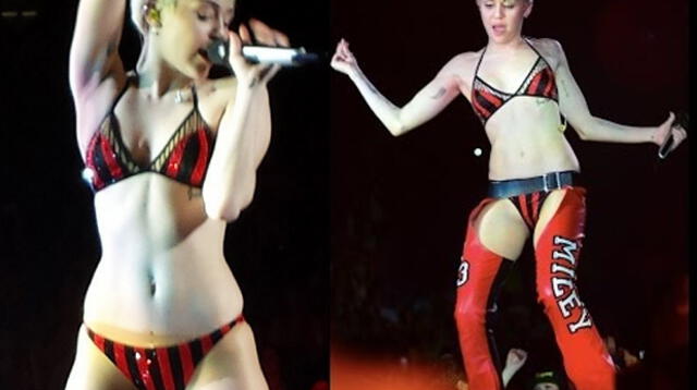 Miley Cyrus causa estupor al cantar en ropa interior durante concierto