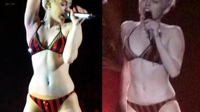 Miley Cyrus causa estupor al cantar en ropa interior durante concierto