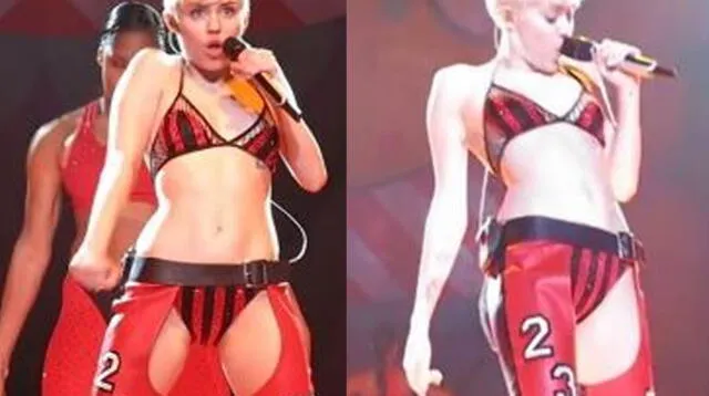 Miley Cyrus causa estupor al cantar en ropa interior durante concierto