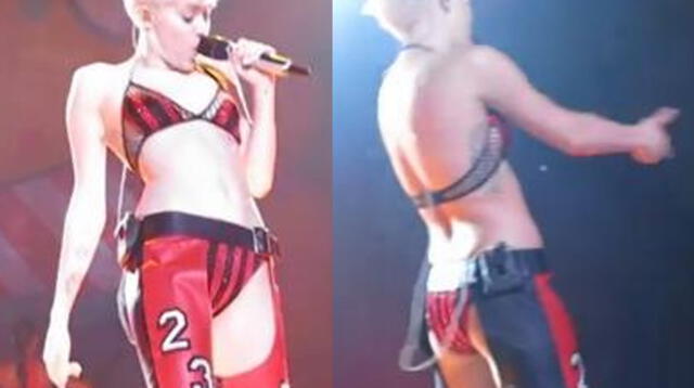 Miley Cyrus causa estupor al cantar en ropa interior durante concierto