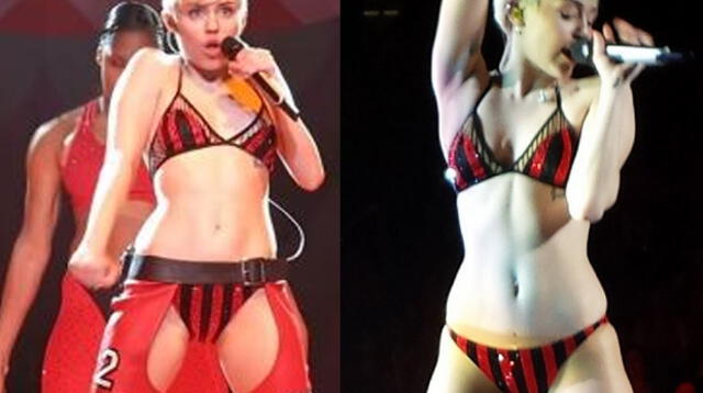 Miley Cyrus causa estupor al cantar en ropa interior durante concierto