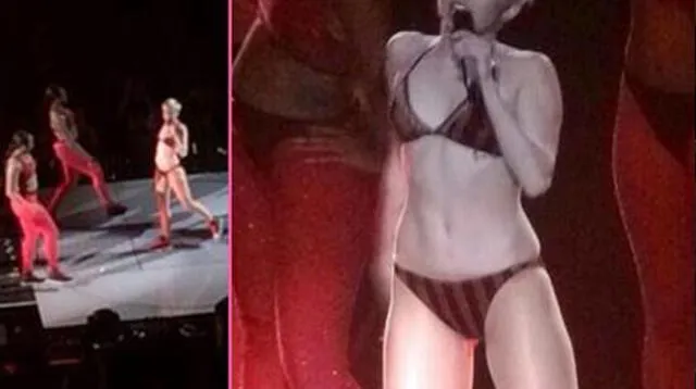 Miley Cyrus causa estupor al cantar en ropa interior durante concierto