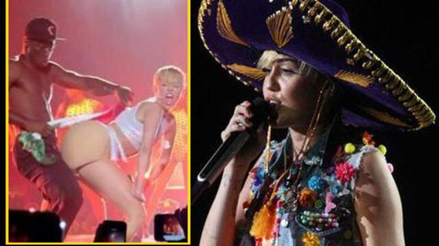 Miley Cyrus usó bandera de México para recibir azotes.
