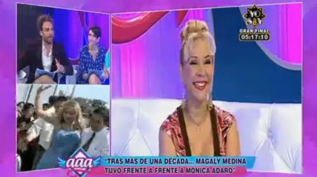 Mónica Adaro tomé de buen humor el tono sarcástico de Magaly Medina durante la entrevista del sábado.