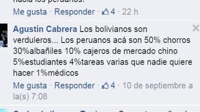 Página de Facebook alienta la xenofobia hacia peruanos en Buenos Aires