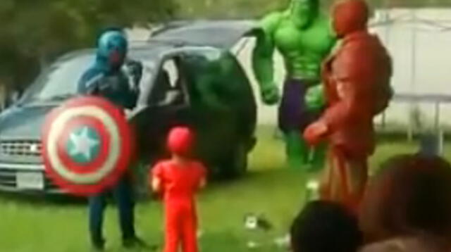 Hulk fue la 'sensación' de fiesta infantil