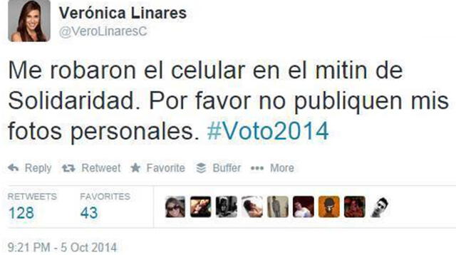 Verónica Linares denunció el robo de su celular y pide a ladrones no publicar fotos personales