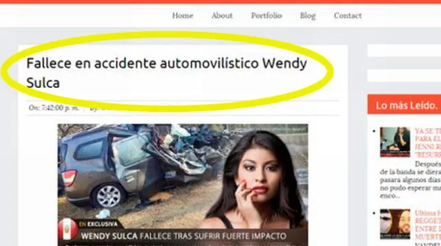 Wendy Sulca es asesinada por portal de Internet.