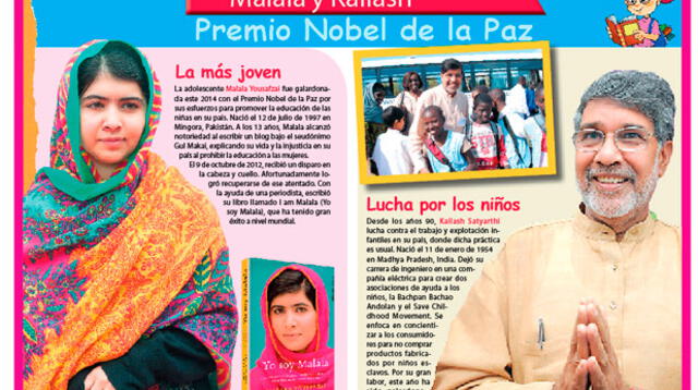 Malala y Kailash, Premio Nobel de la Paz.