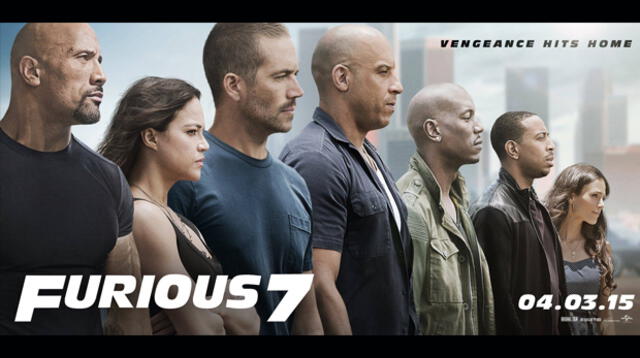 Poster oficial de 'Furious 7' con los protagonistas del filme.