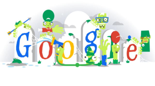 Google y un doodle con zombies por Halloween
