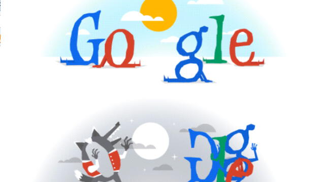 Google y un doodle con hombres-lobo por Halloween