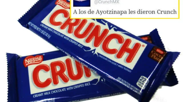 Este tuit de chocolates 'Crunch' generó una ola de indignación.