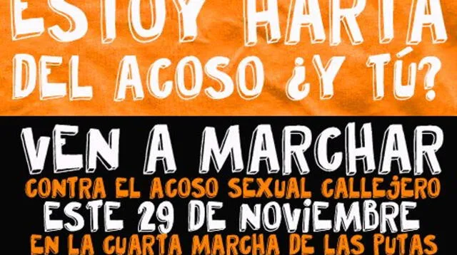 El 29 de noviembre está programada una marcha contras el Acoso Sexual Callejero