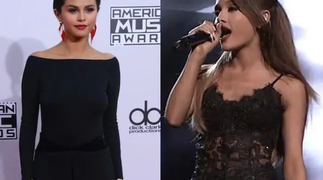 Selena Gómez y Ariana Grande seductoras en negro en los American Music Awards 2014