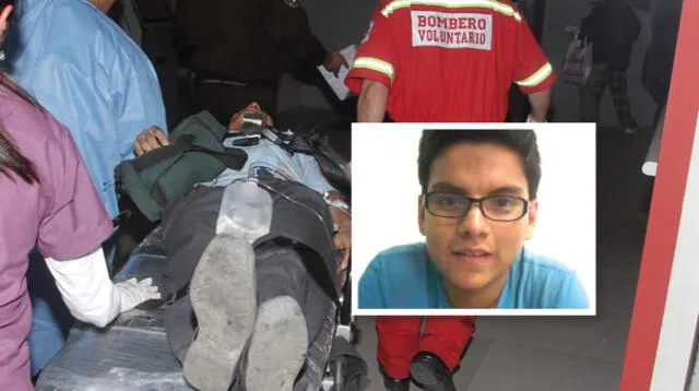 Estudiante universitario es conducido a un centro médico donde es atendido de sus graves heridas tras ser arrollado por vehículo.