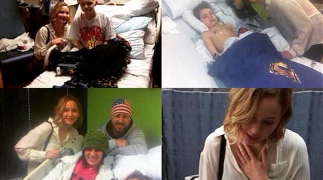Jennifer Lawrence llevó alegría a niños internados en un hospital por Navidad.