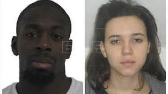 Amedy Coulibaly (izq) y Hayat Boumeddiene (der), sospechosos de la toma de rehenes.