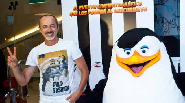 Con el pingüino de Madagascar.