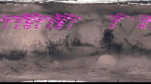 Imagen de la medición de la aurora encontrada en Marte