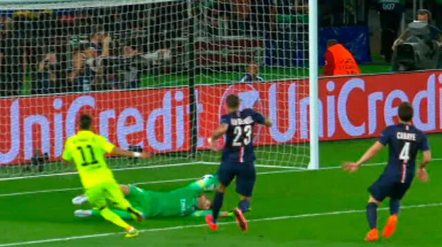 Neymar abrio el marcador y lo celebró con el balón. Será otra vez papá