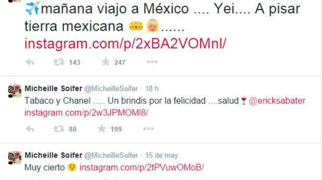 En twitter, los michilovers están bien informados sobre las actividades de Michelle