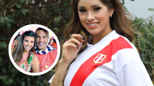 Bella combatiente luce orgulllosa la camiseta peruana