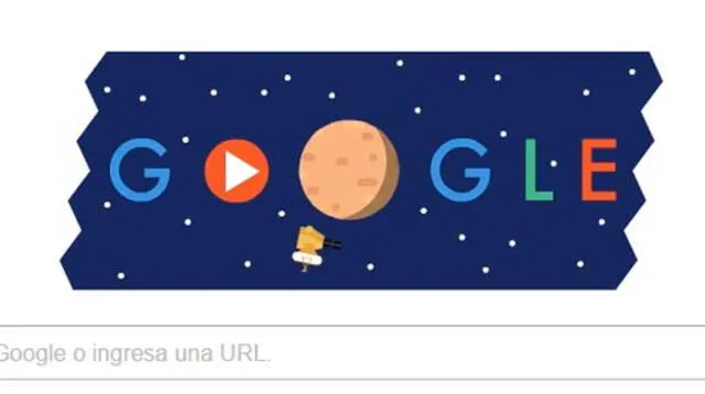 Este es el nuevo doodle de Google, por la llegada del satélite New Horizons a Plutón. 